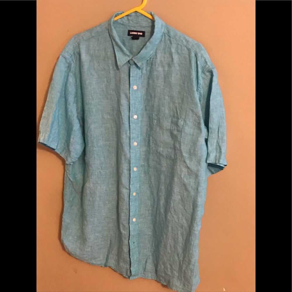 Lands End Men’s XL S/Sleeve linen shirt